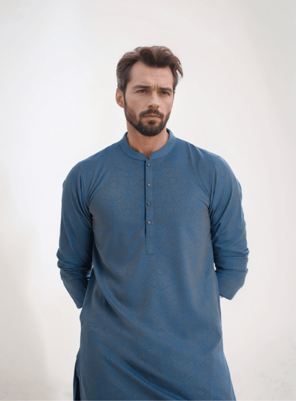 Blue Cotton Panjabi