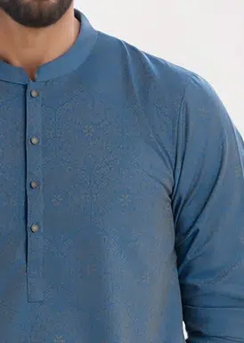 Blue Cotton Panjabi