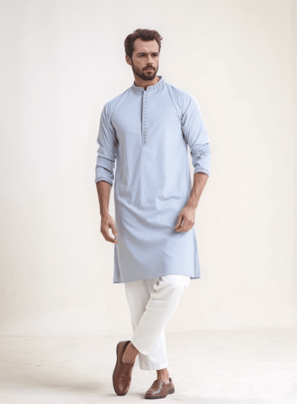 Light Blue Cotton Panjabi