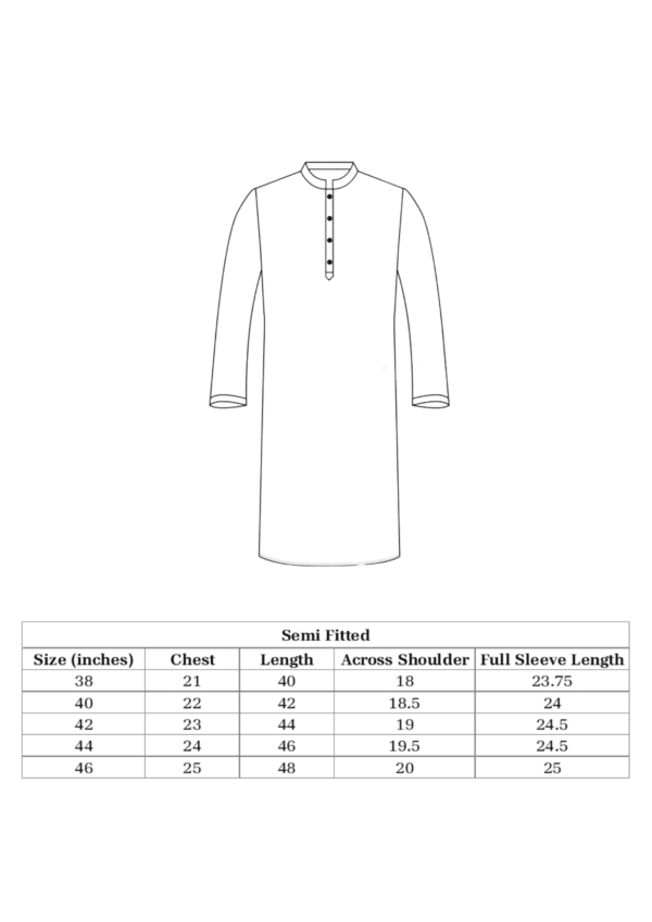 Men's Panjabi Size Chart