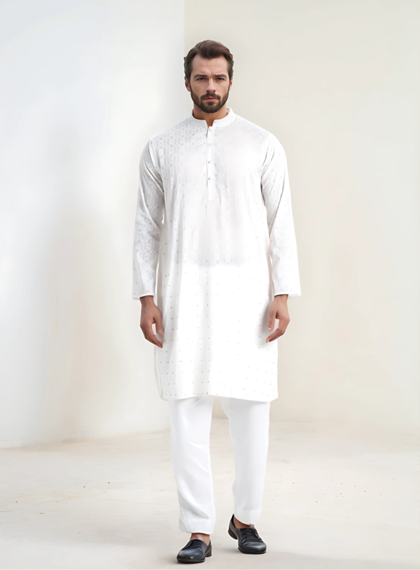 White Monarch Cotton Panjabi