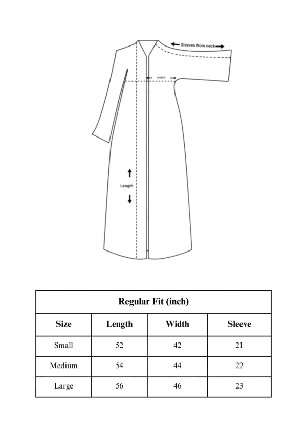 Women's Abaya Size Chart