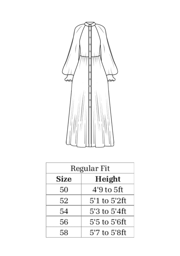 Women's Abaya Size Chart